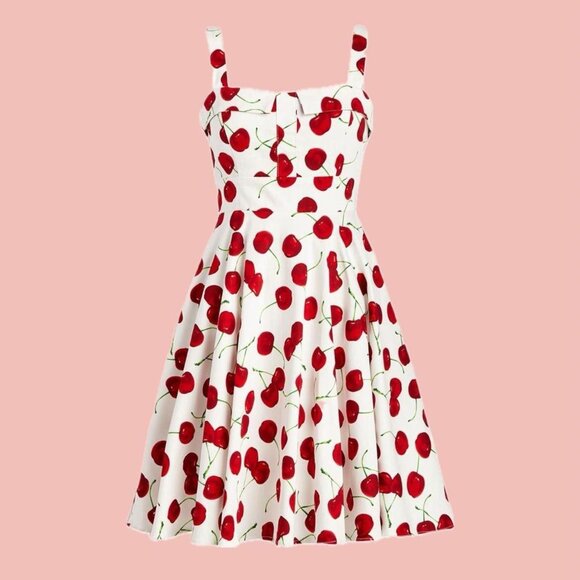 American-Made Pin-Up Cherry Mini Dress - Picture 1 of 8